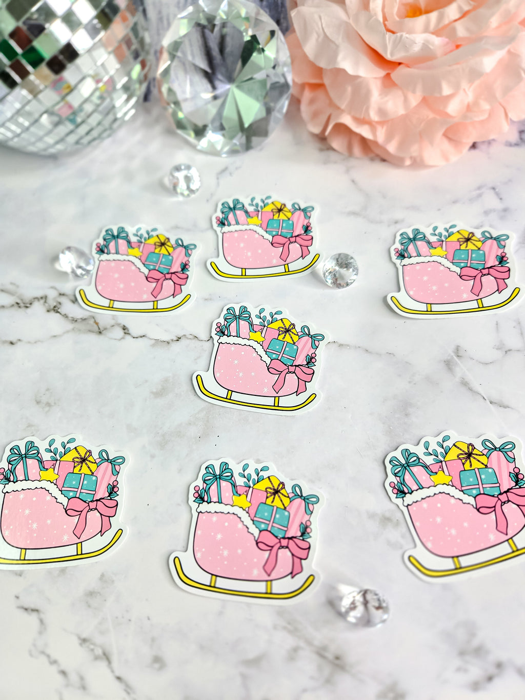A sleigh full of gifts Sticker