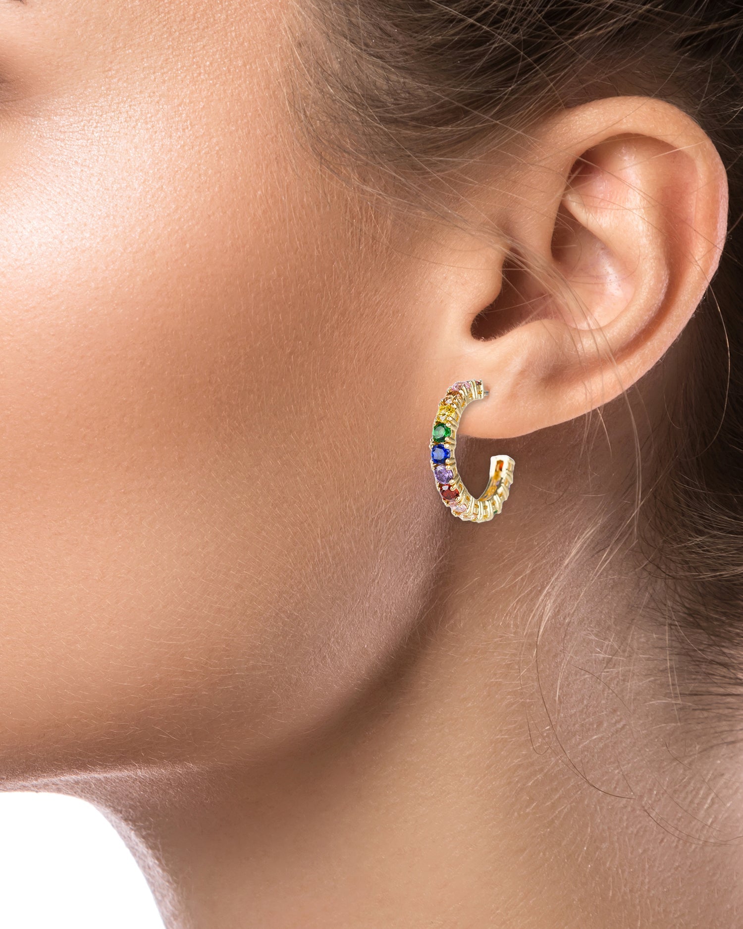 Rainbow Hoop Earrings