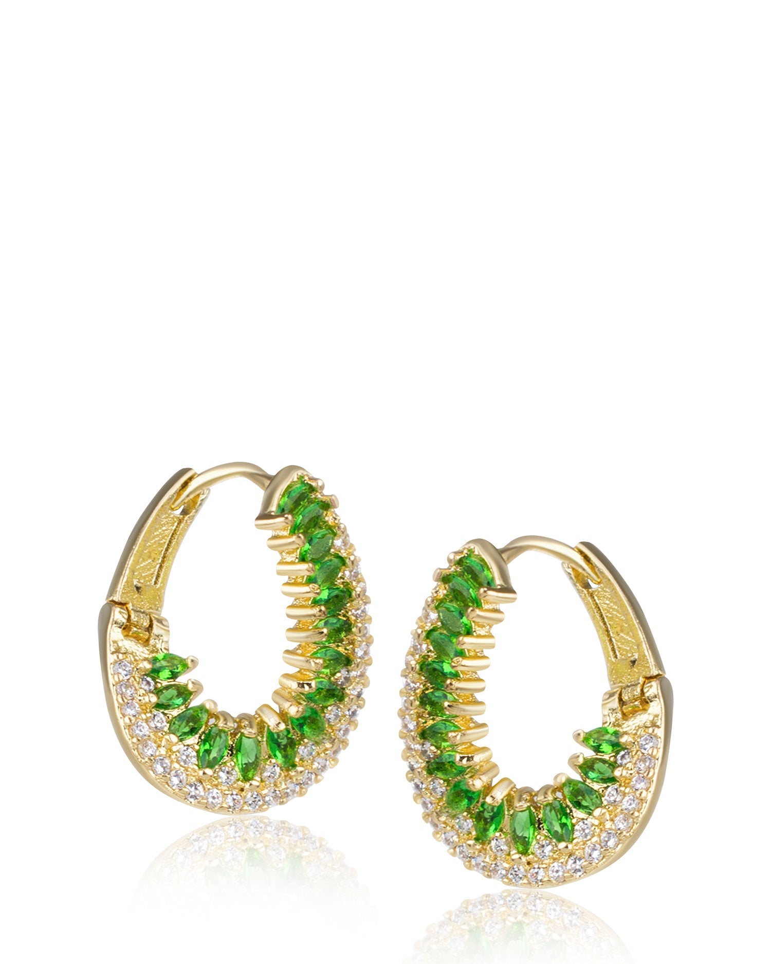 CZ Curved Hoop Earrings