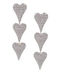 Triple Elongated Heart Strand Earrings