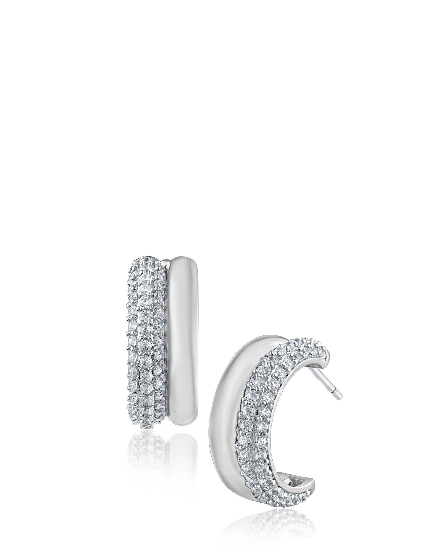 Pave CZ Split Hoop