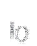 Emerald CZ Hoop Earrings