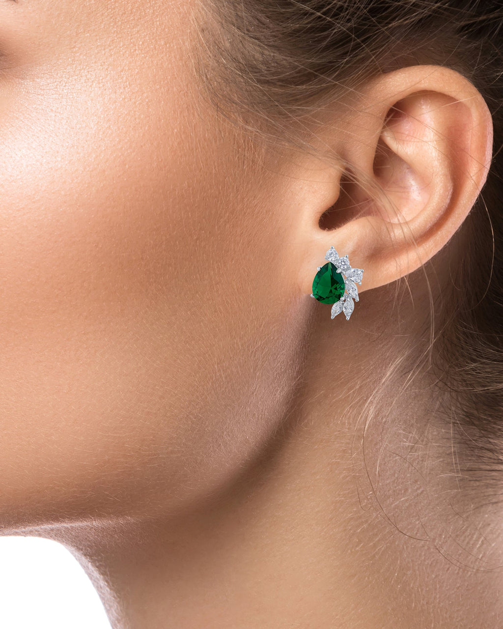 Multi Shape CZ Cluster Earrings