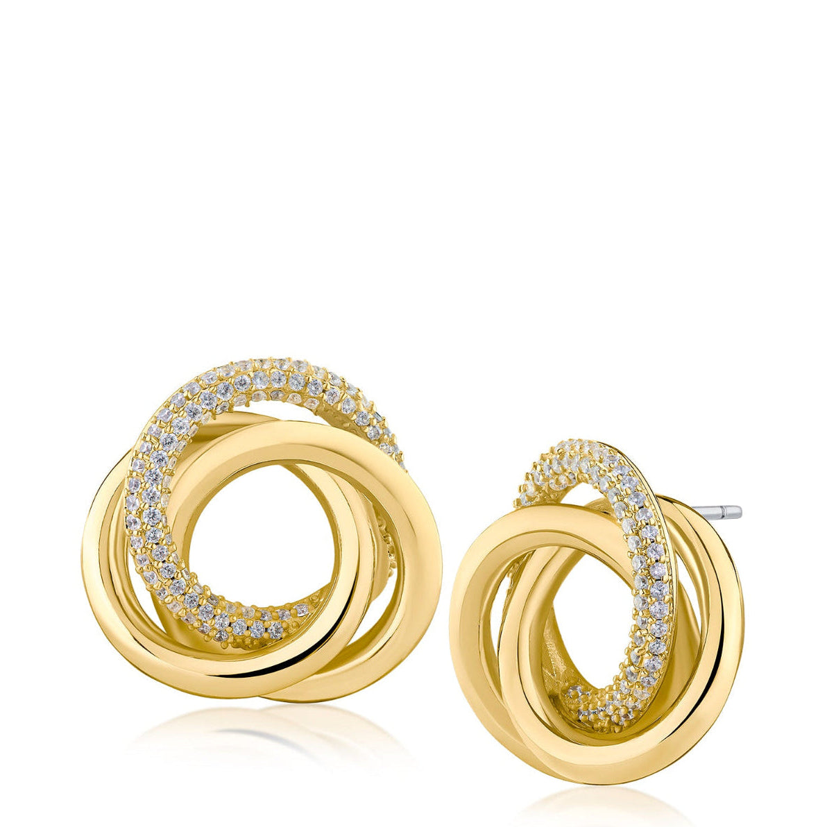 Interlocking Gold Plated Knot Earrings