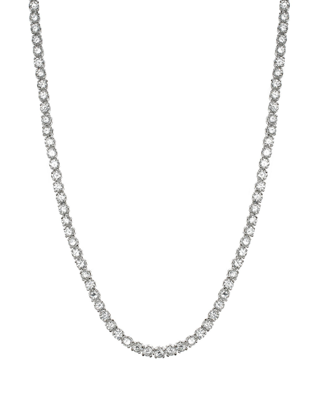 Round CZ Tennis Necklace