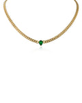 Curb Chain Necklace with Emerald Pear CZ