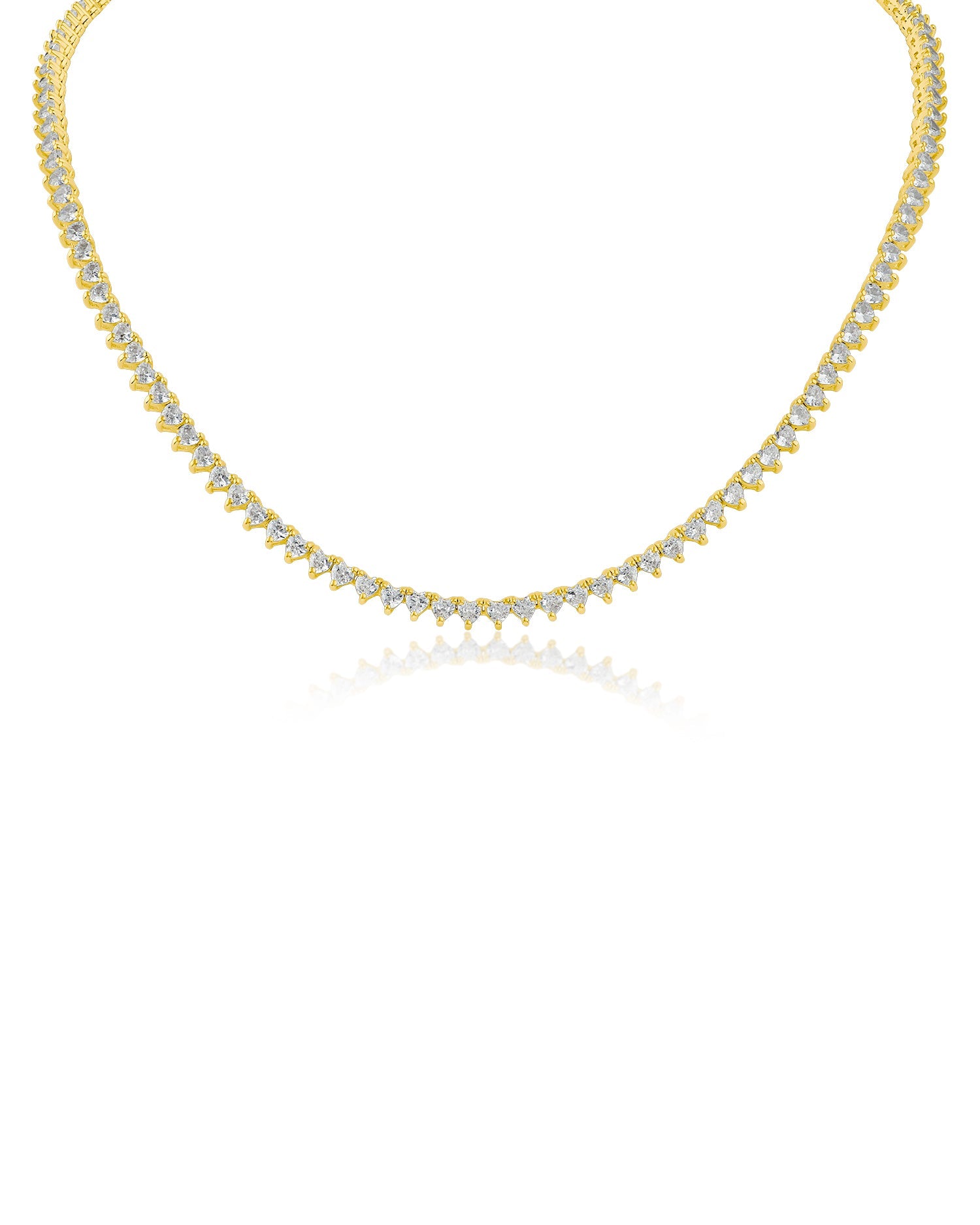 Heart CZ Tennis Necklace