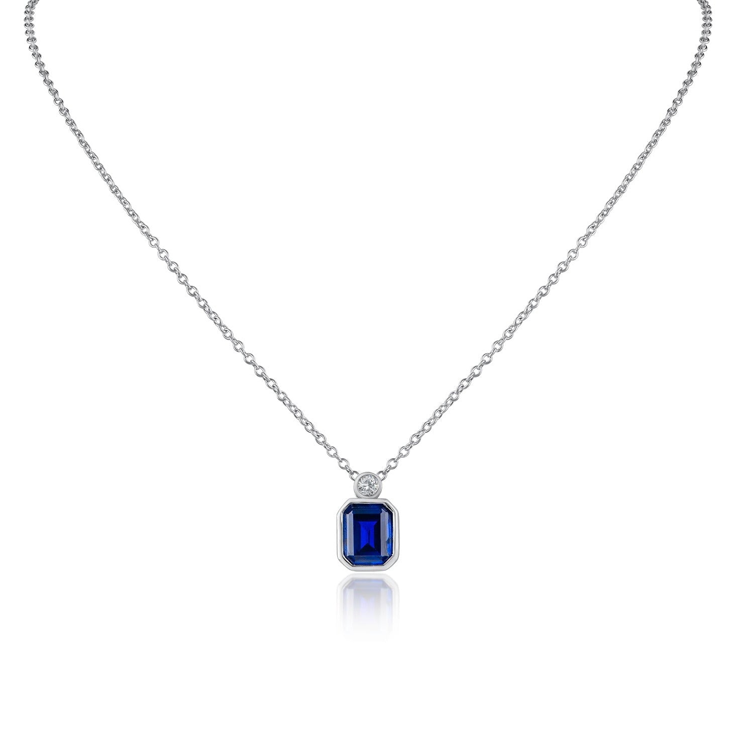Emerald Bezel Set Pendant Necklace