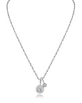 Double Round CZ Pendant Necklace