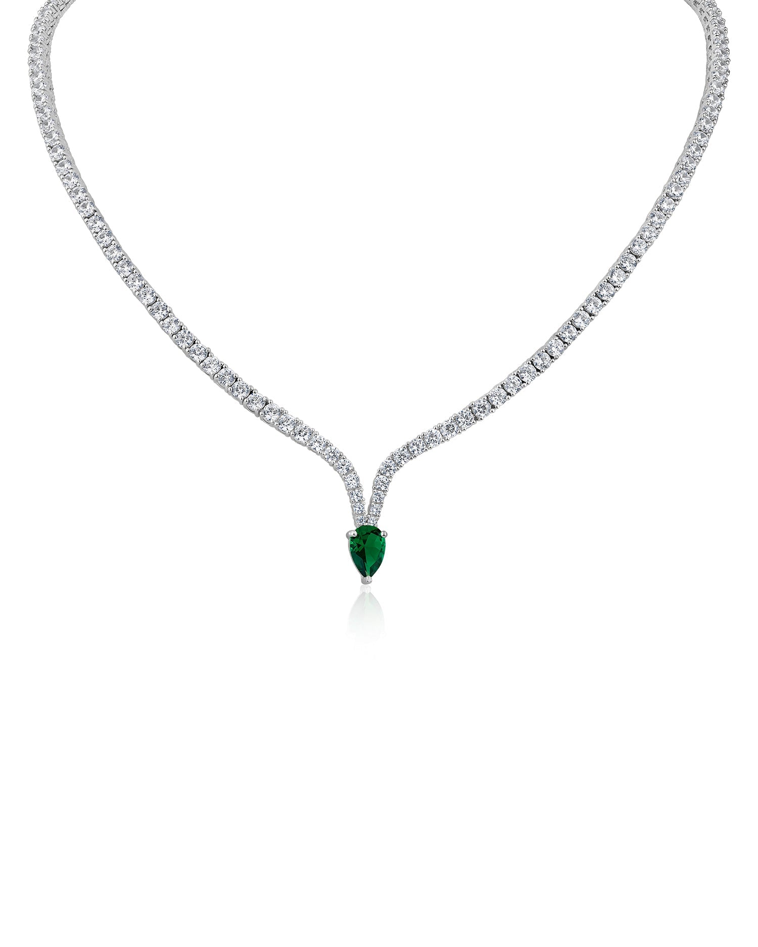 Pear CZ Drop Necklace