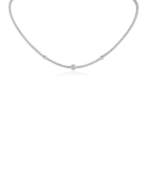 Bezel Station Tennis Necklace