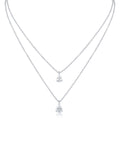 Double Stranded Pear CZ Necklace