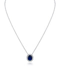 Oval Sapphire Pendant Necklace