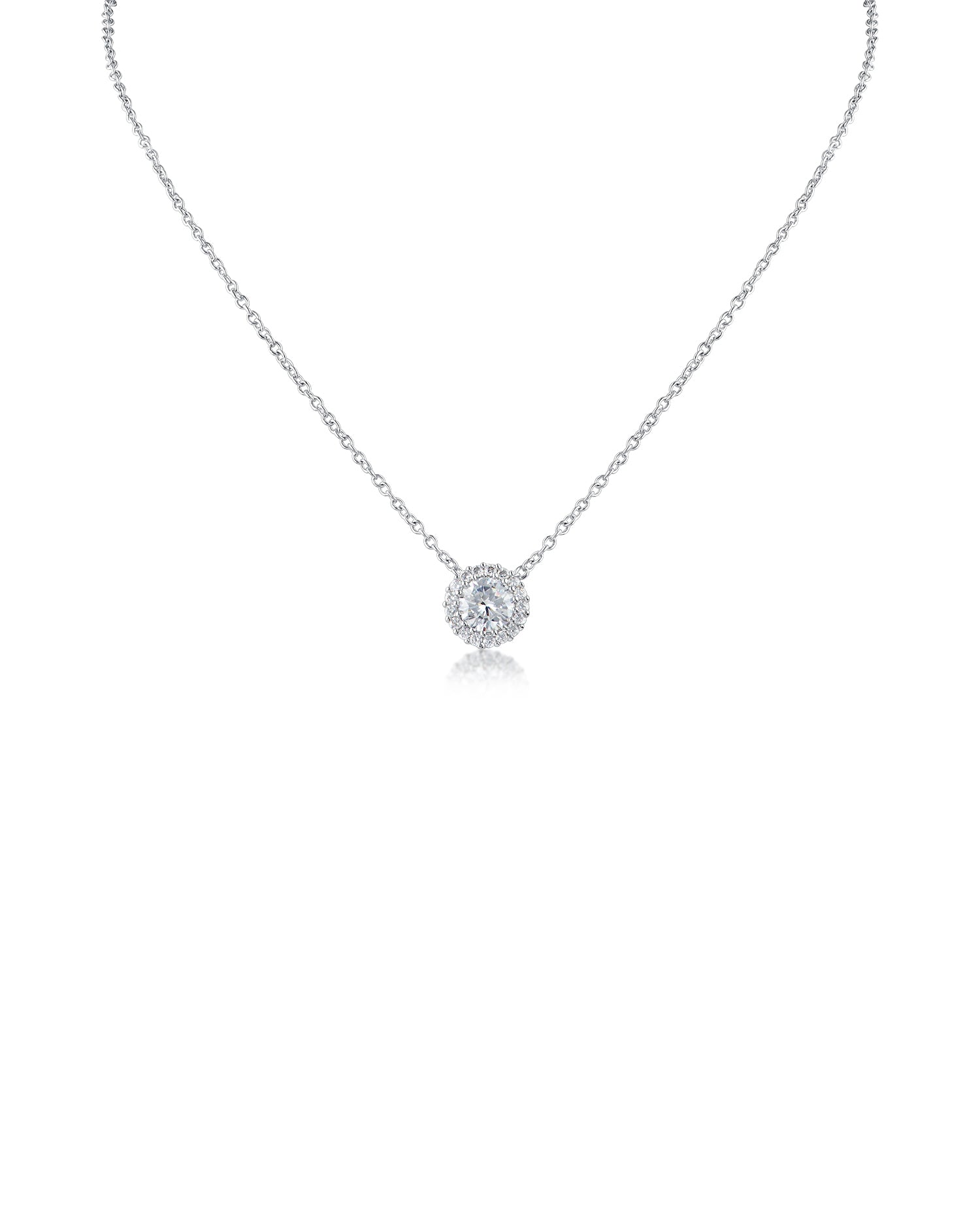Pendant and Round Halo Earring Set