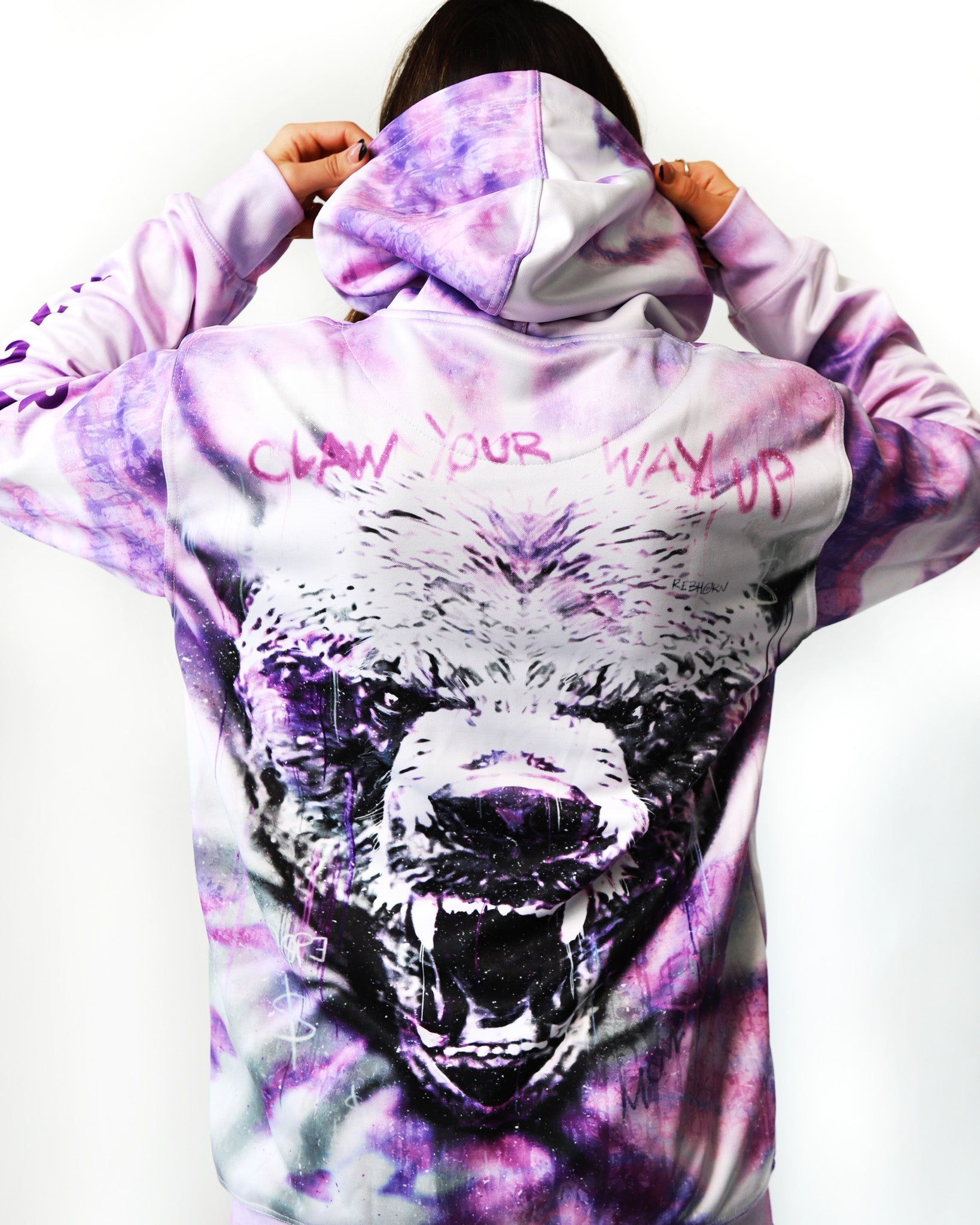 Claw Your Way Up Tie-Dye Pull-Over Hoodies