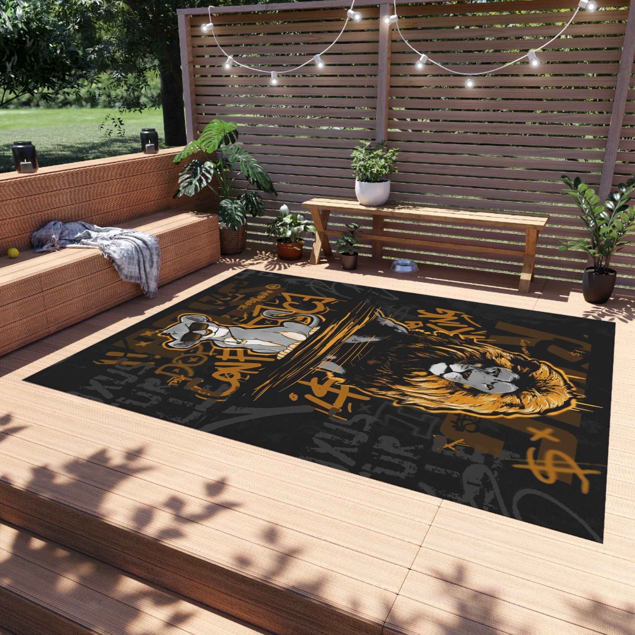 Confidence is King Black & Gold Motivational Rug
