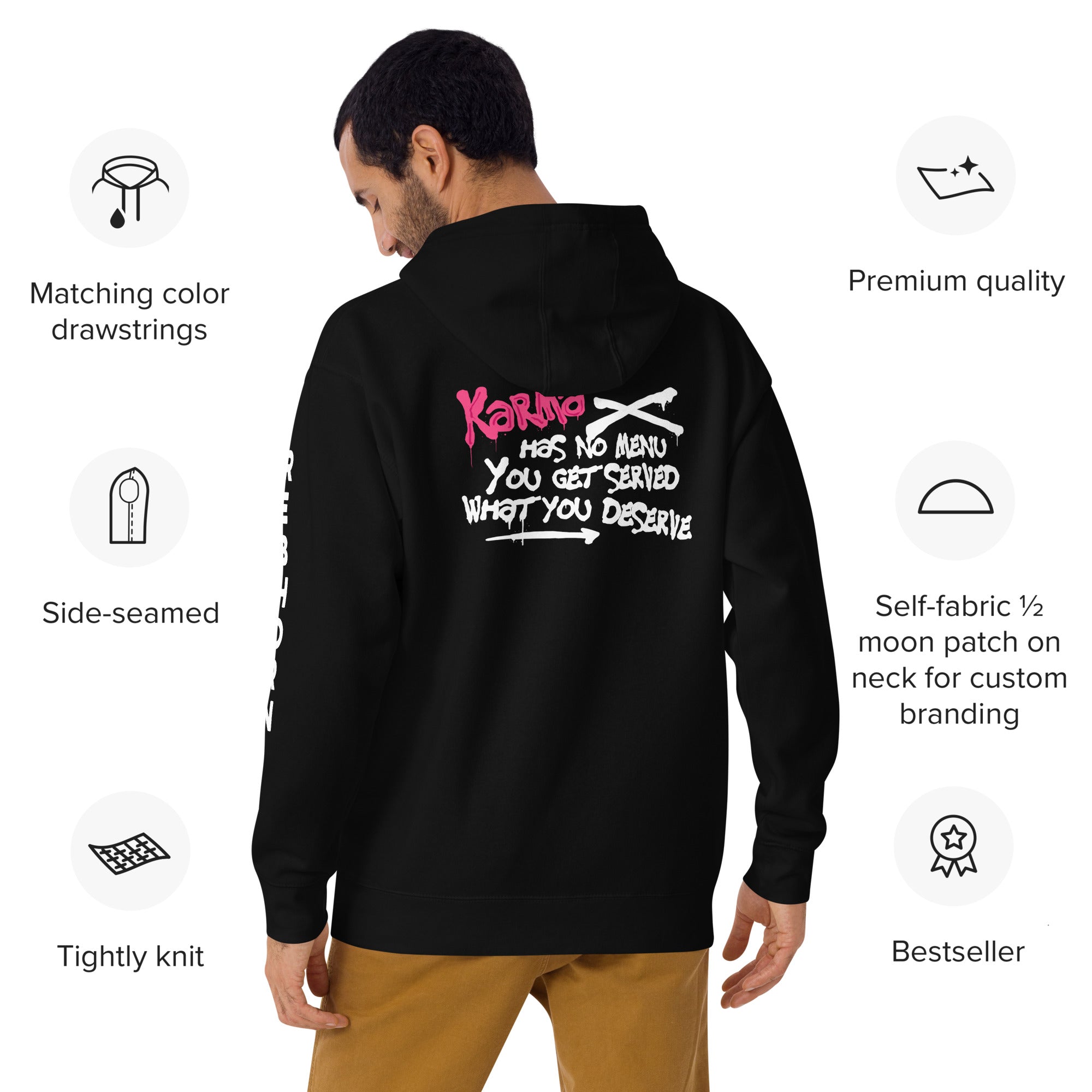 Karma Has No Menu Premium Unisex Hoodie