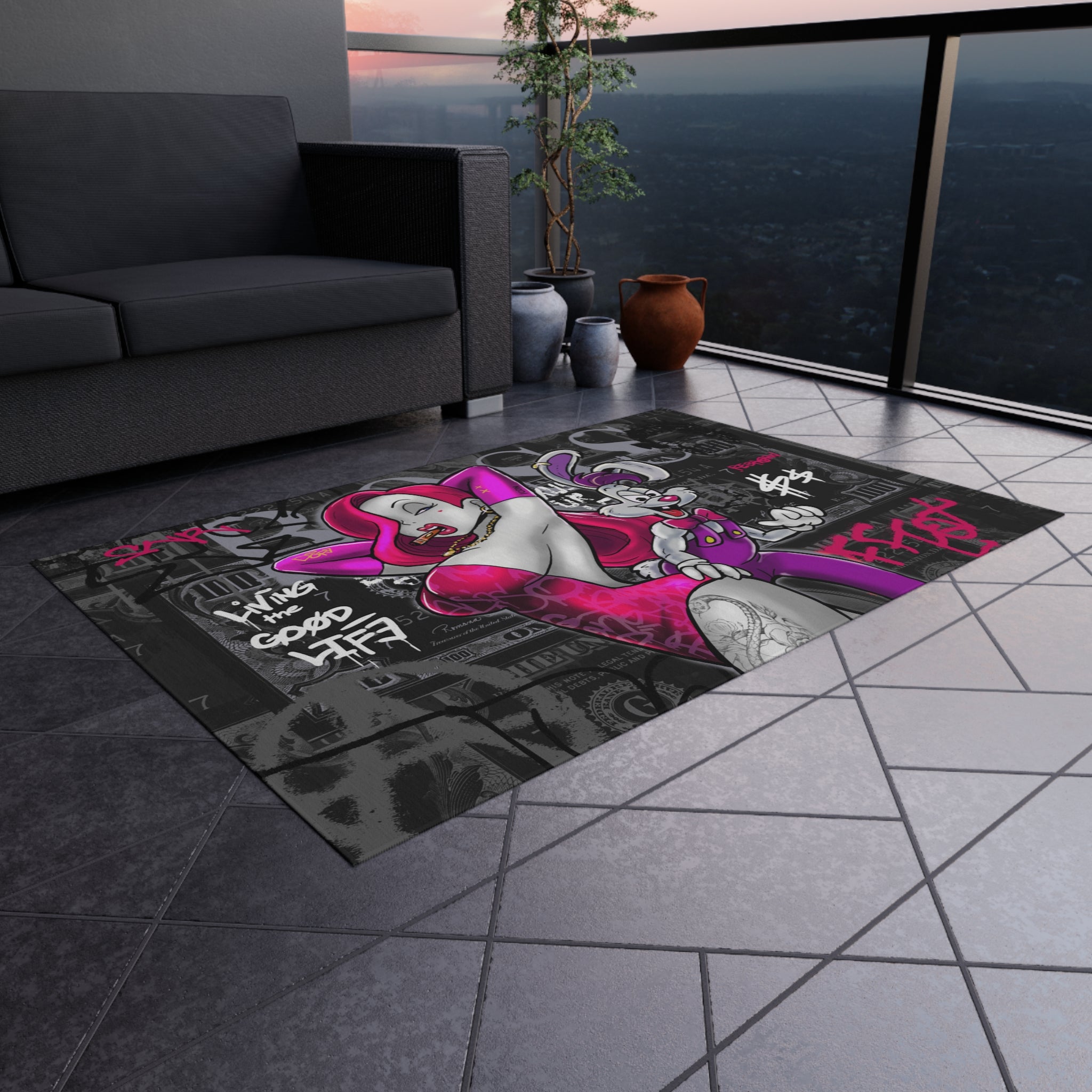 Living The Good Life Motivational Rug