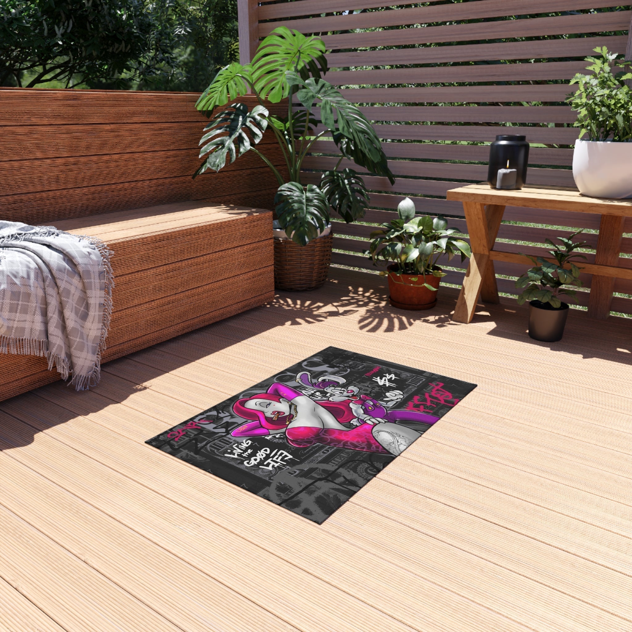 Living The Good Life Motivational Rug