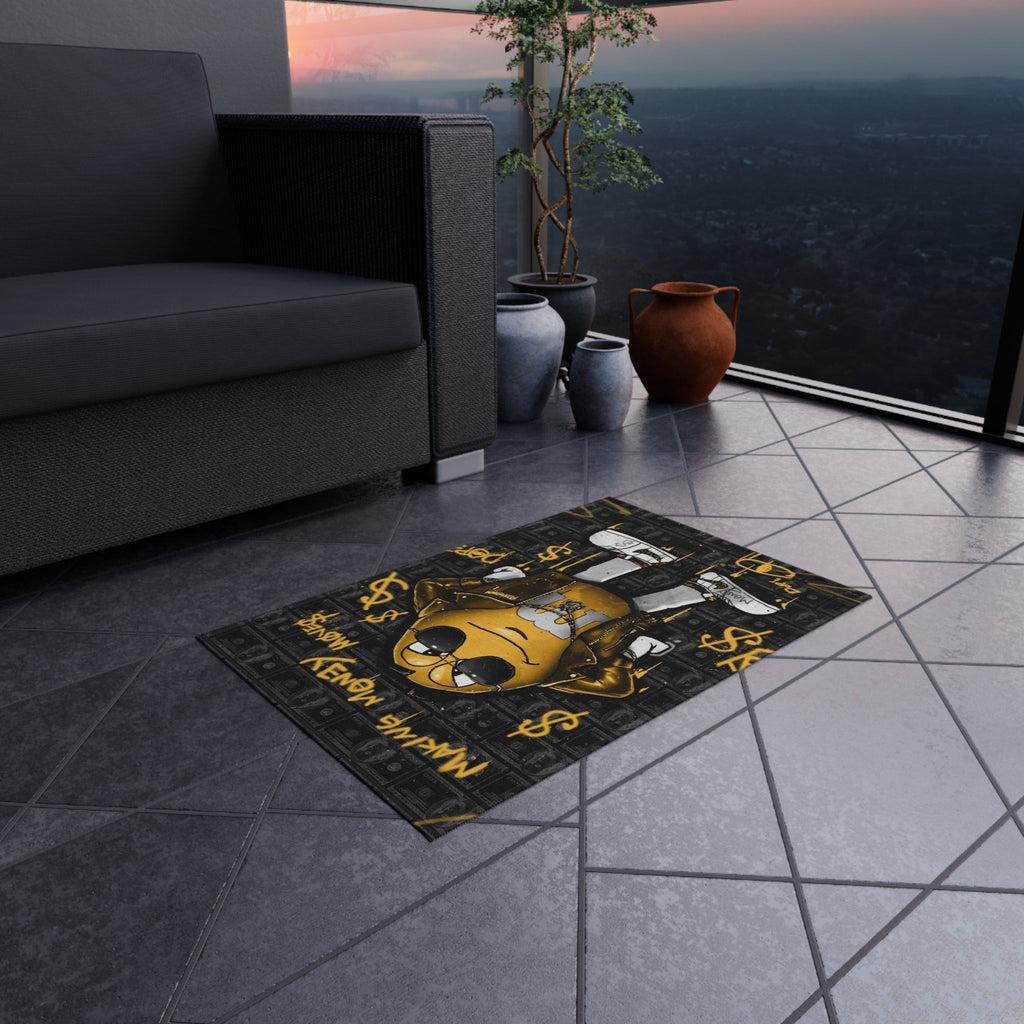 Making Money Moves Black & Yellow Motivational Rug