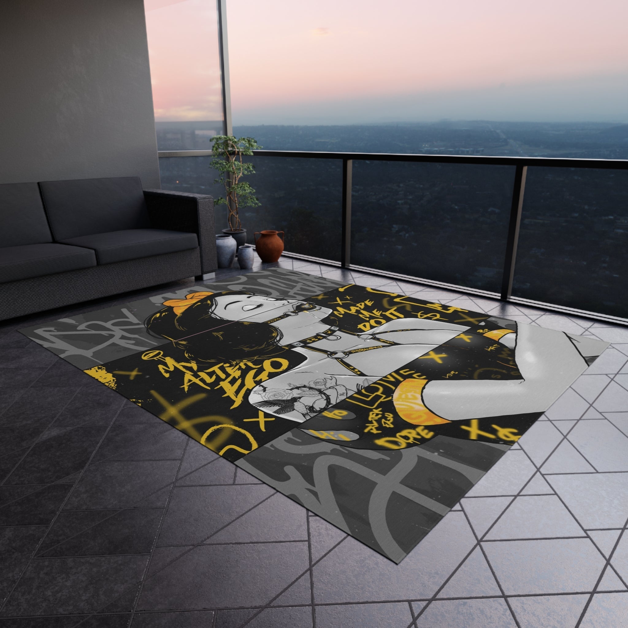 My Alter Ego Made Me Do It Monochrome Sensual Rug