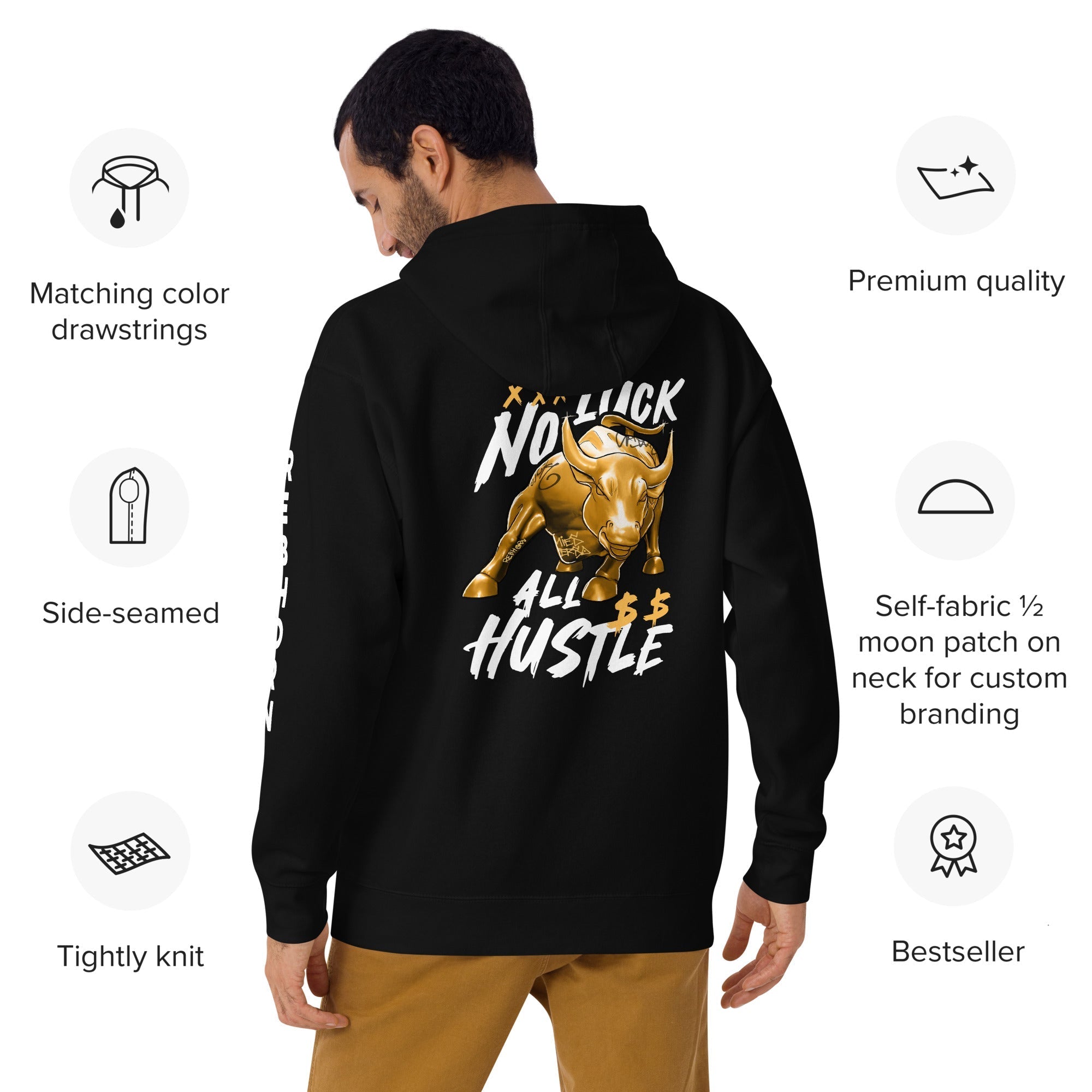 No Luck All Hustle Premium Unisex Hoodie