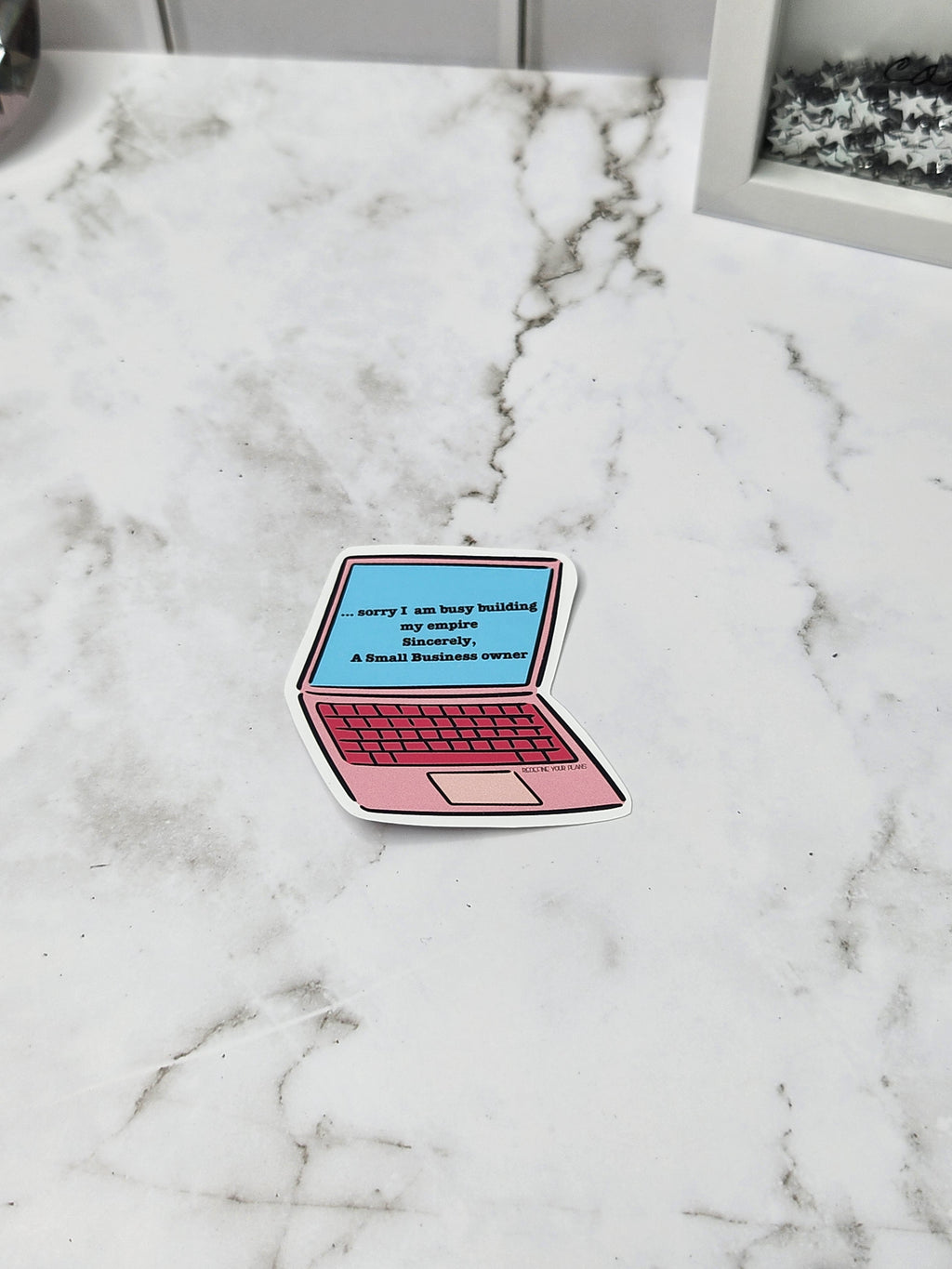 I can't I am busy building my empire vinyl sticker